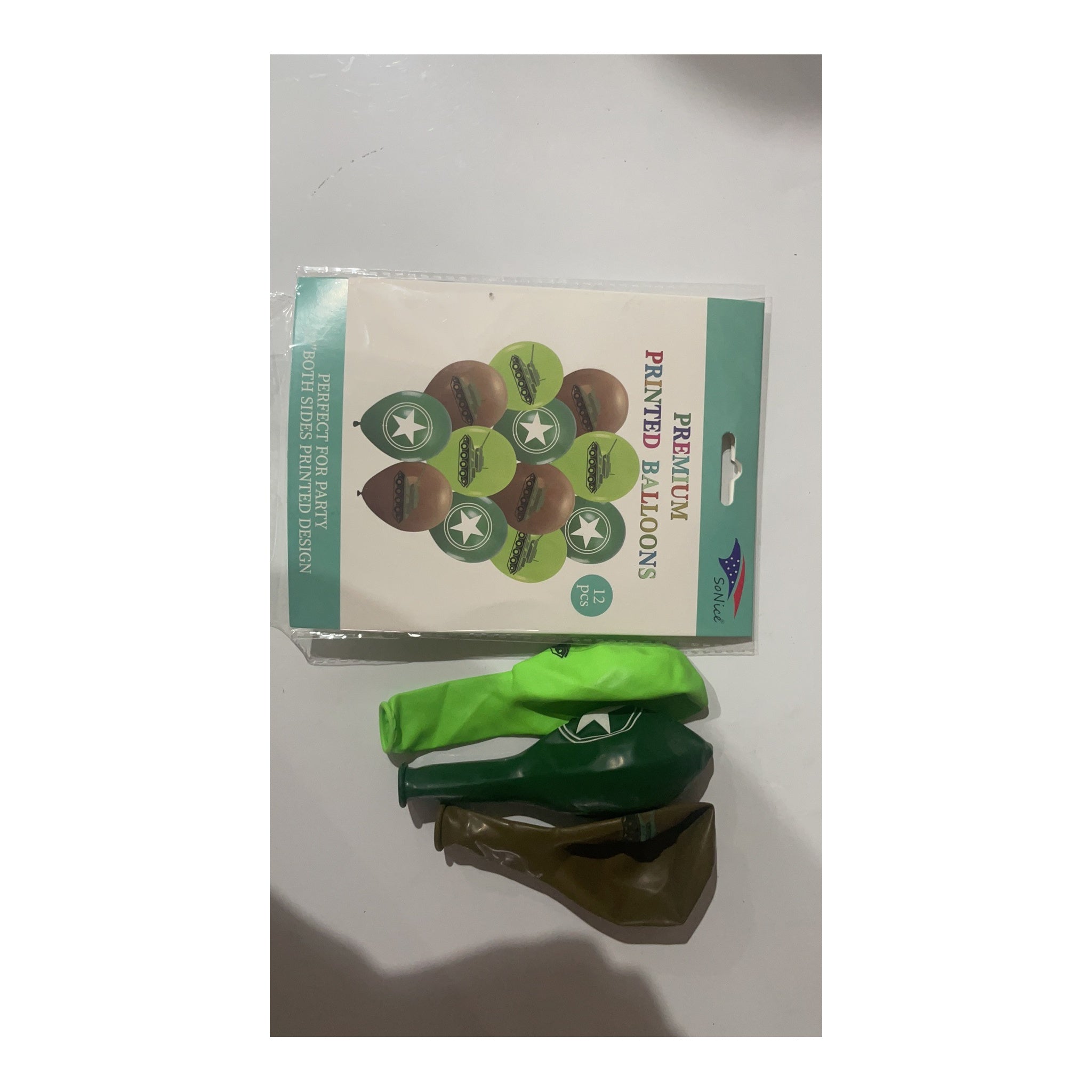 Prntd Balloon 12 ct Army 120Pk/Cs